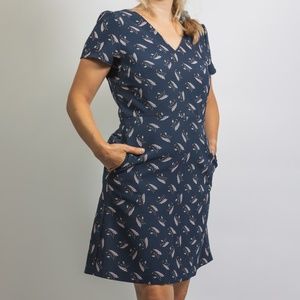 Loft Petites Navy Dress with Minimilist Design